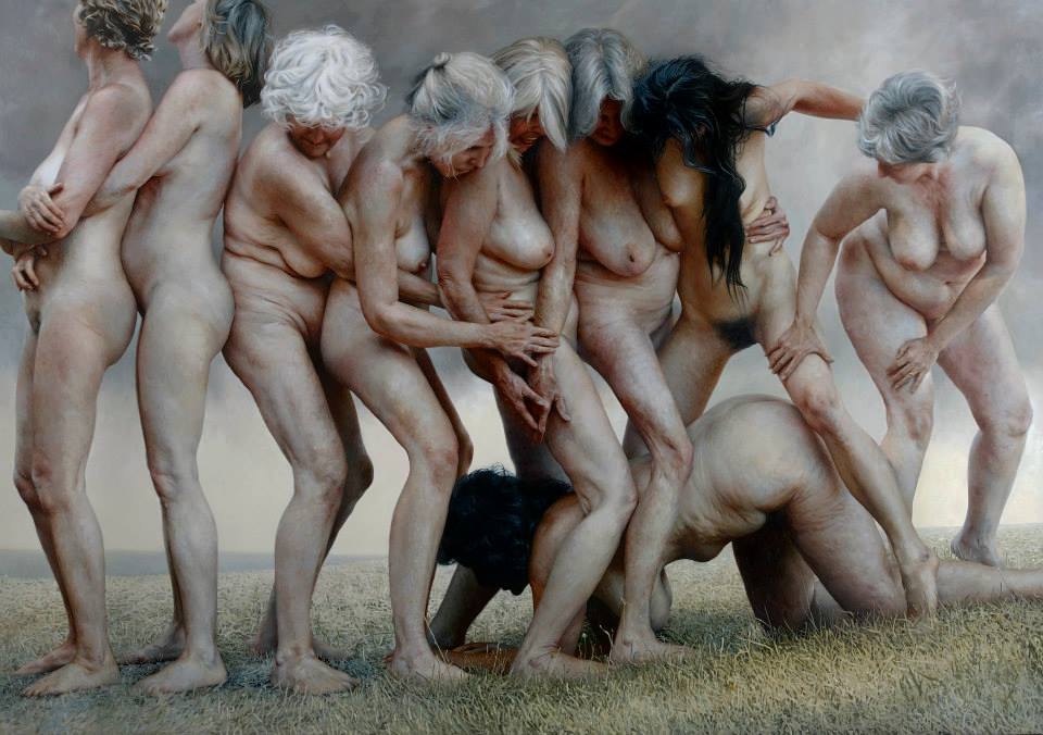 Foto: Aleah Chapin. "It Was The Sound Of Their Feet", oil on linen, 84 x 120 inches